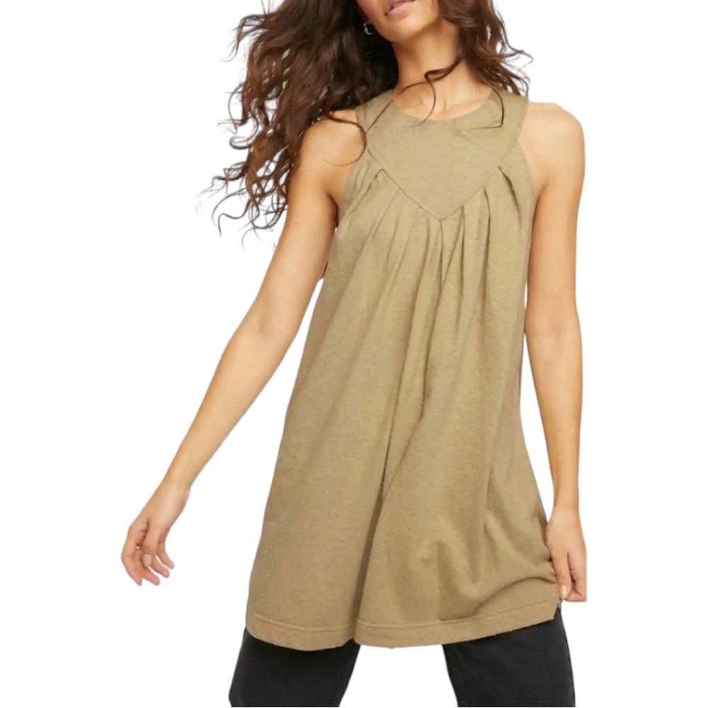 FREE PEOPLE | Beat the Heat Tunic in Salt Marsh NWT Sleeveless Racerback Top